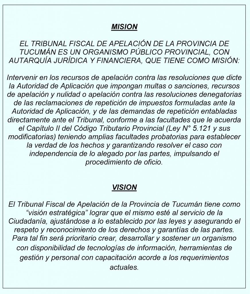 MISION Y FUNCION TFA TUCUMAN (HR)